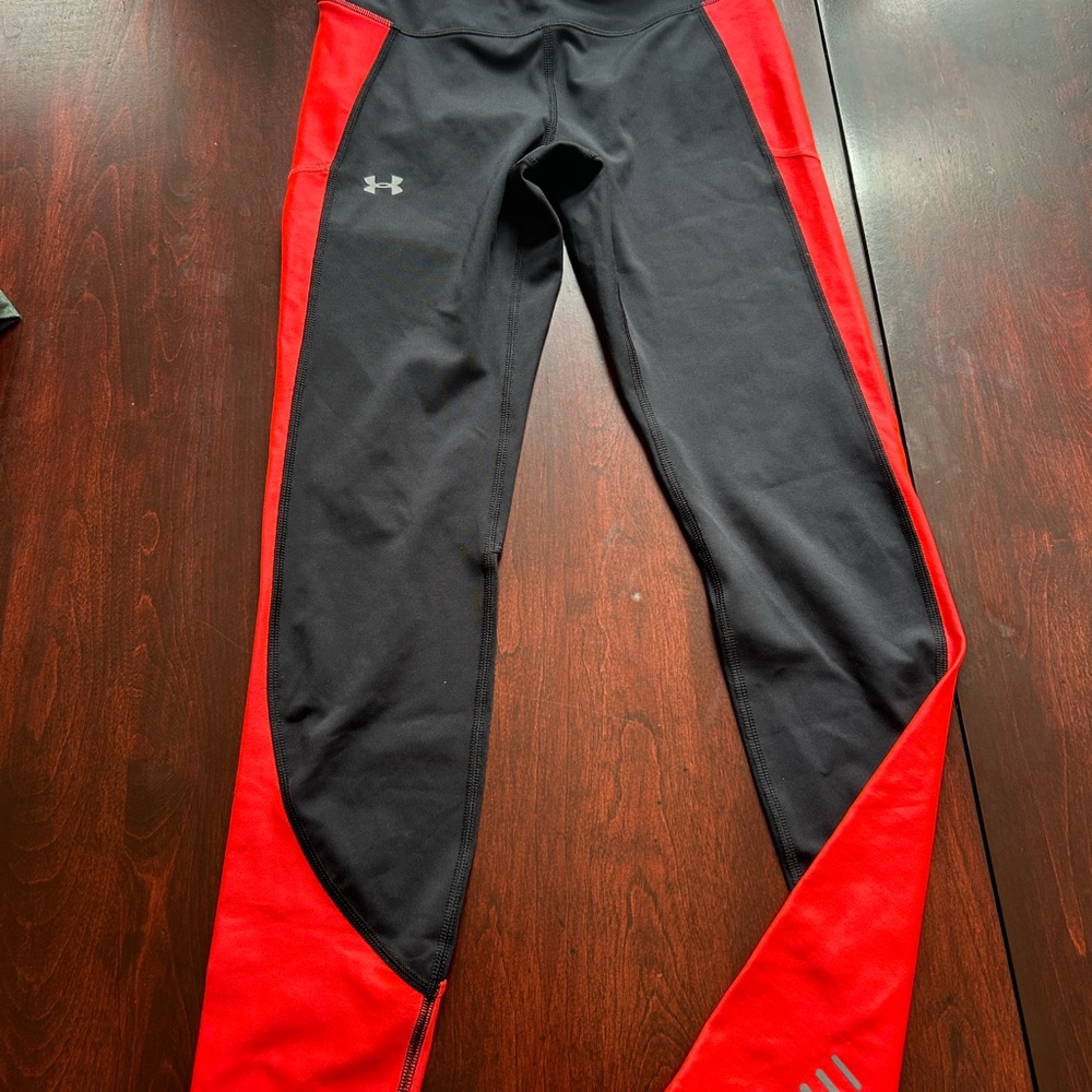 Under Armour Black and Red Leggings